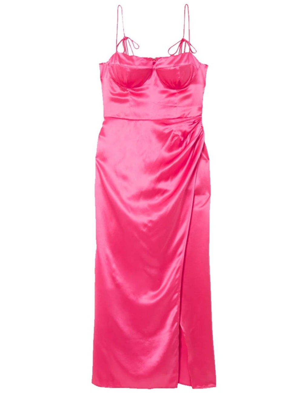 Reformation Hot Pink Marguerite Dress 100% Silk